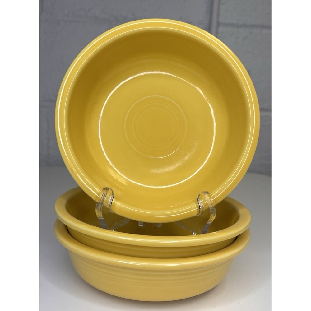 Fiestaware Sunflower Yellow Couple Cereal Bowl 7" SET OF 3 Soup Bowl Fiesta
